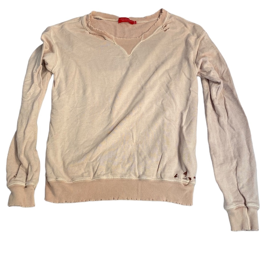 Philanthropy Sweater in a Peach Pink color